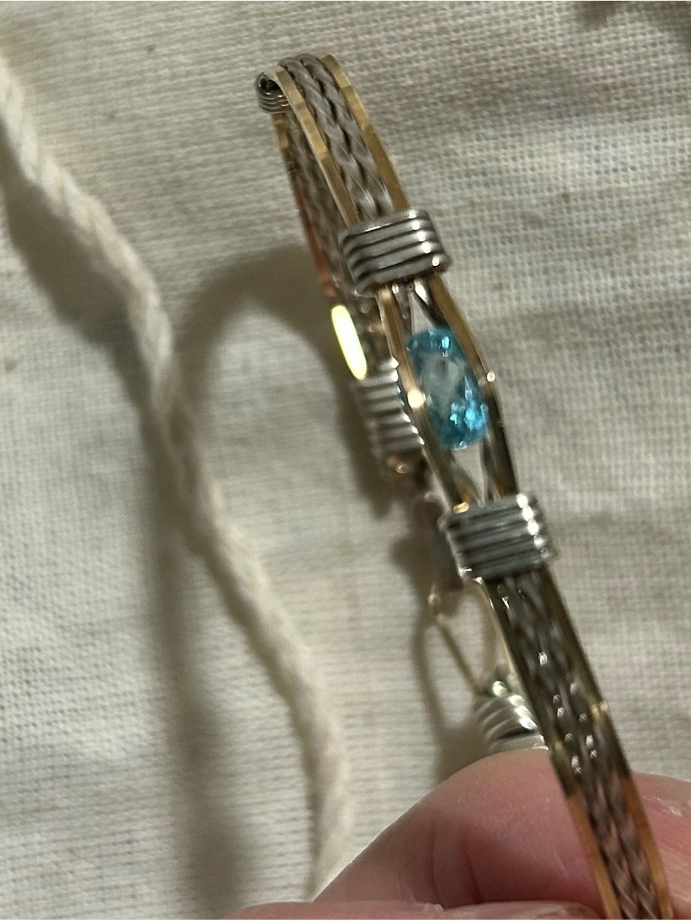 Kimberley Jade Wire To Fire Canadian Apatite Gemstone Mixed Metal Bracelet